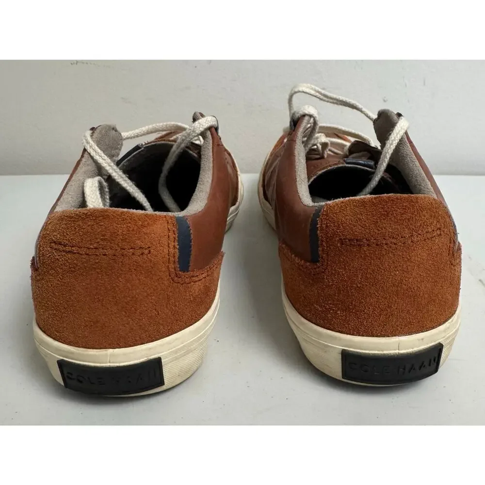 NWOT Cole Haan Men's Size 8.5 Grand OS Brown Leather Tennis Sneakers